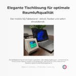 Carenuity SQ Tablestand elegante Tischlösung für flexible Raumluftüberwachung