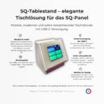 Carenuity SQ Tablestand Schwarz und weiss mobiler Tischständer für SQ Panel
