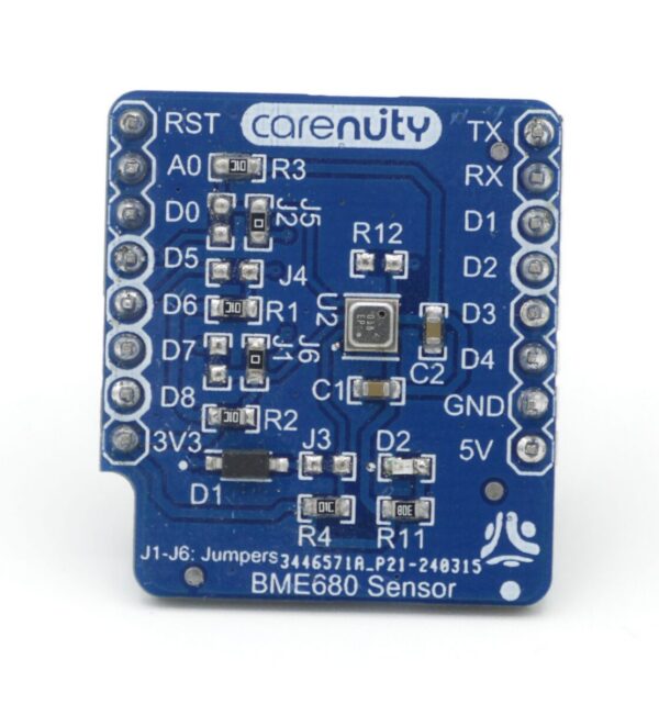 bme680-sensor-shield-frontansicht Frontansicht des BME680 Sensor Shields für WEMOS D1 Mini