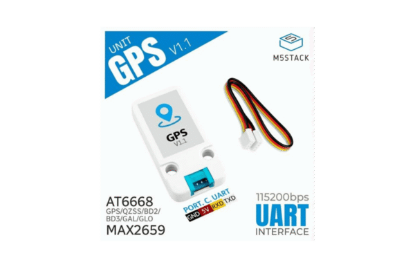 M5Stack GPS Modul AT6668 mit Antenne und UART Anschluss Übersicht