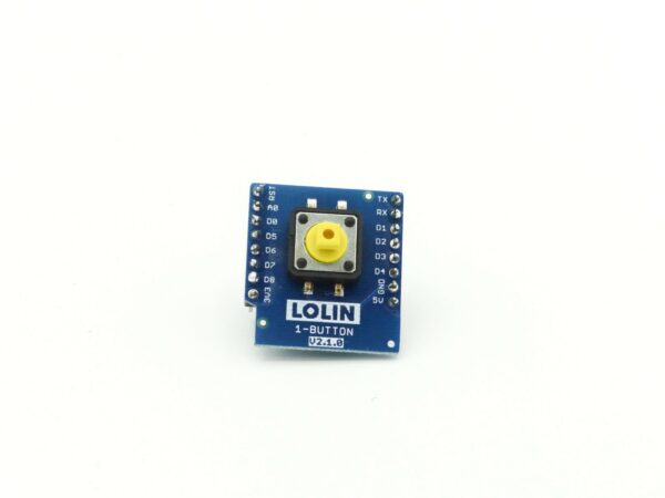 chipglobe-wemos-d1-mini-1-button-shield-1 Wemos D1 Mini 1-Button Shield Taster Modul Frontansicht