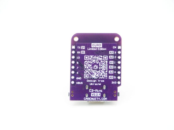 esp32-c3-mini-rueckseite Rückseite des ESP32 C3 Mini Entwicklungsboards