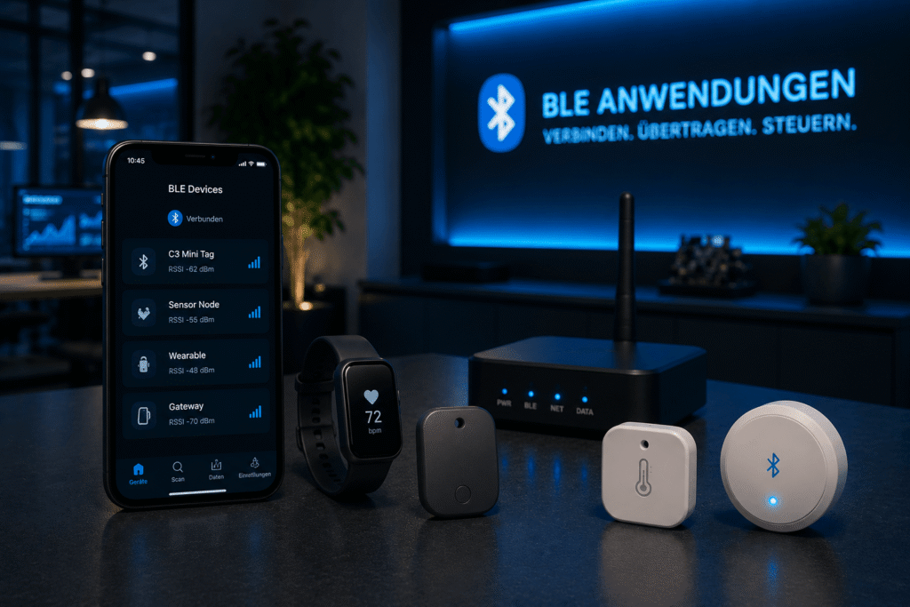 Bluetooth LE IoT Geräte, Wearables und Sensoren für Carenuity C3 Mini BLE Anwendungen