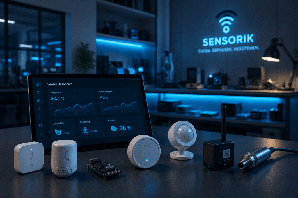 IoT Sensorik Dashboard mit Temperatur-, CO₂- und Bewegungssensoren für Carenuity C3 Mini Anwendungen