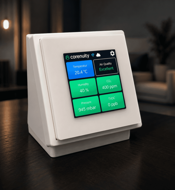 Carenuity Smart Home IoT Sensor für Luftqualität, CO₂ und Präsenzüberwachung