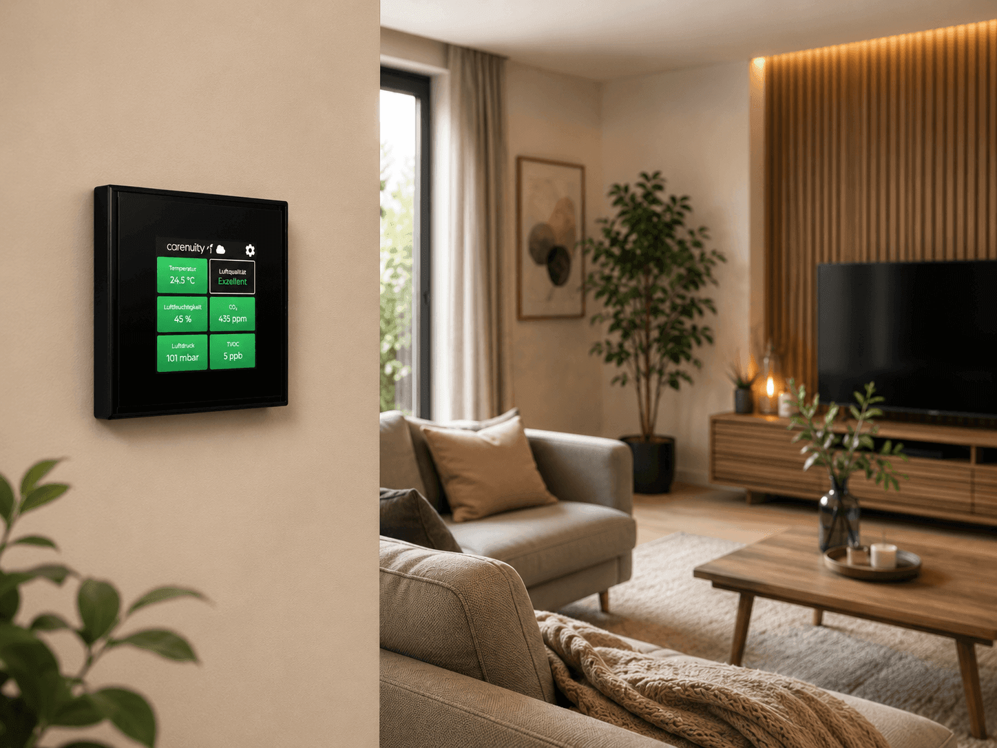 Carenuity SQ Panel im modernen Smart Home