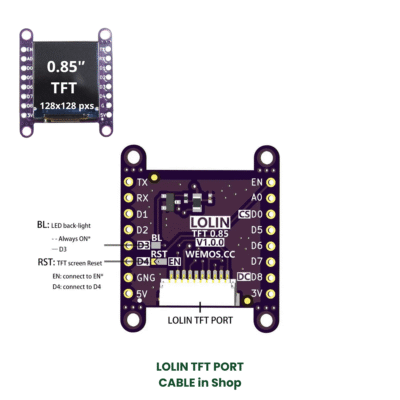 TFT 0.85 inch Color Display for Lolin and Carenuity