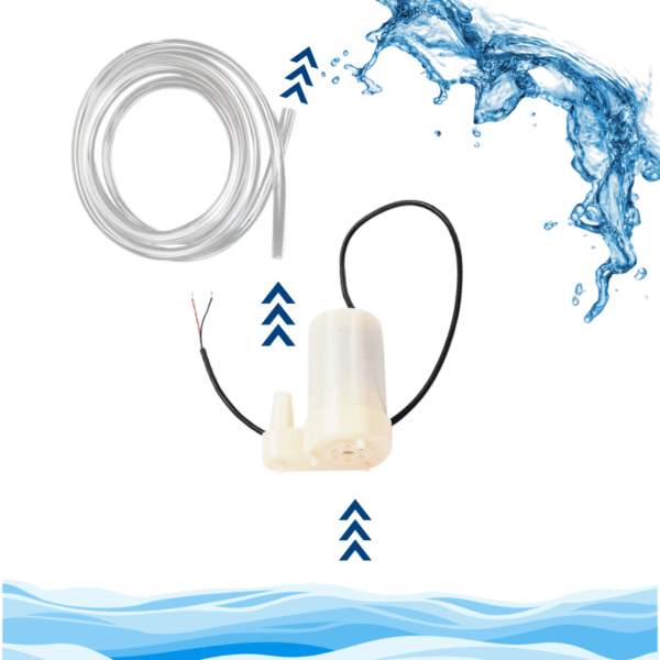 Wasserpumpe-mit-Schlauch (3) Mini Tauchpumpe Vertikal mit 1m Silikonschlauch fuer Springbrunnen
