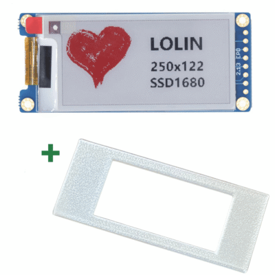 e-Paper Display Shield 2.13″ with optional enclosure